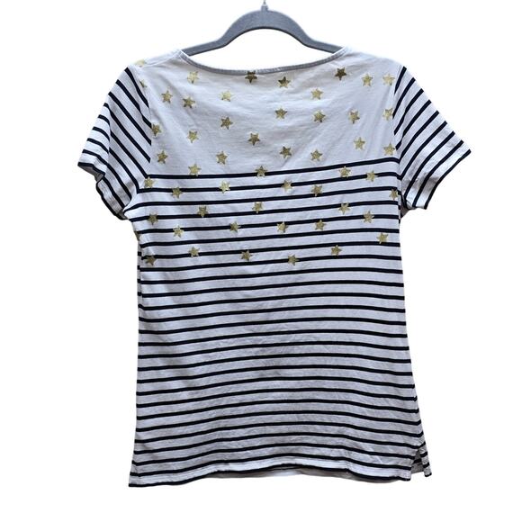 Boden Stripes ahead of the Rest Star Print Short Sleeve T-Shirt Cap Sleeves SZ 8 - Picture 2 of 8